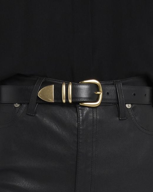 A.L.C. Black Carson Leather Belt