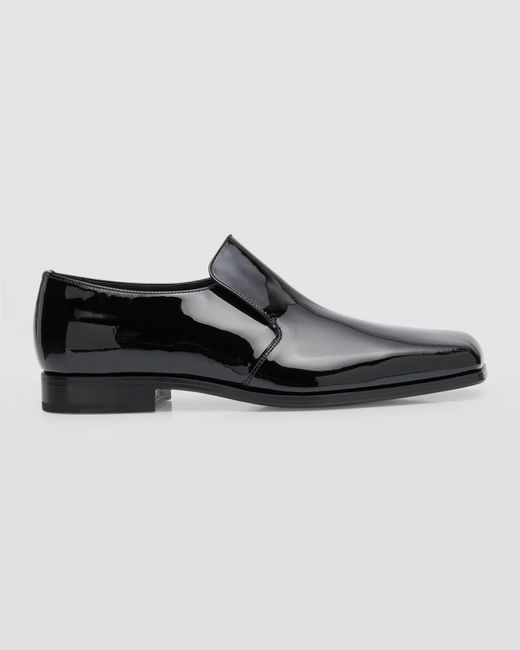 Prada Black Jokoto Patent Loafers for men