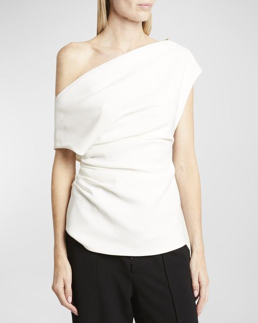 Proenza Schouler White Francesca Off-the-shoulder Short-sleeve Blouse