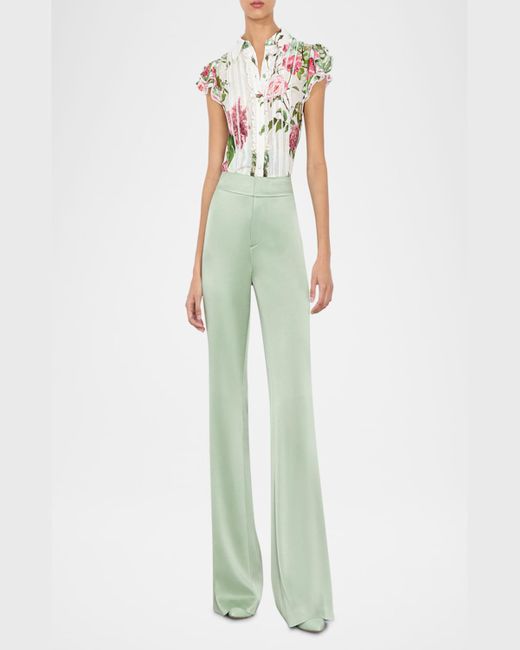 Alice + Olivia Multicolor Minda Button-Front Blouse