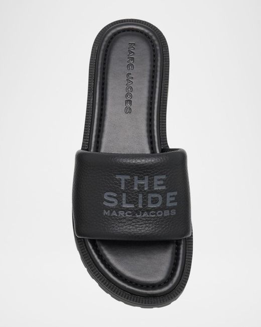 Marc Jacobs Black Leather Slides