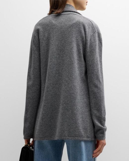Neiman Marcus Gray Cashmere Basic Open Cardigan