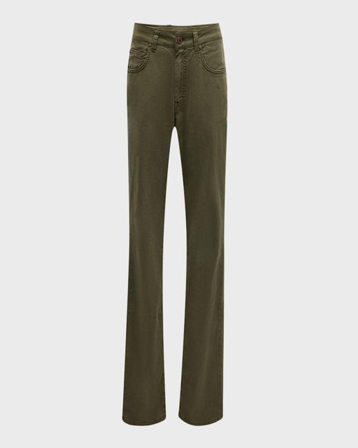 Boglioli Green Cotton-Silk 5-Pocket Pants for men