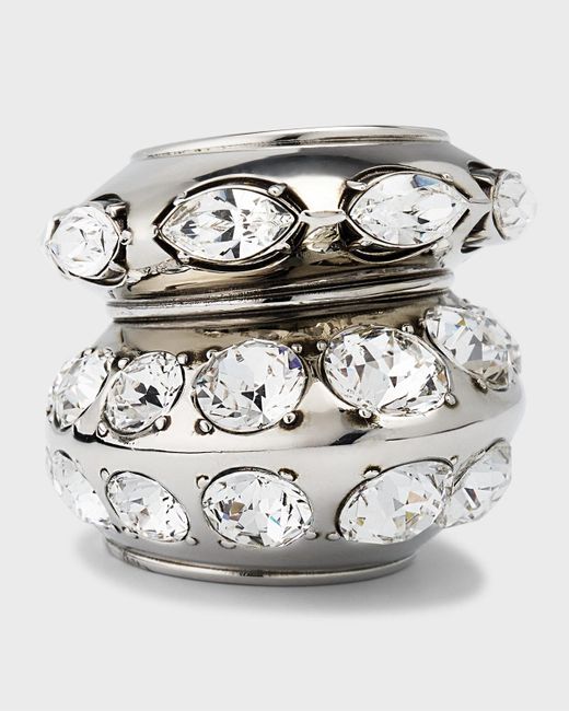 Alexander McQueen Gray Crystal Accumulation Ring