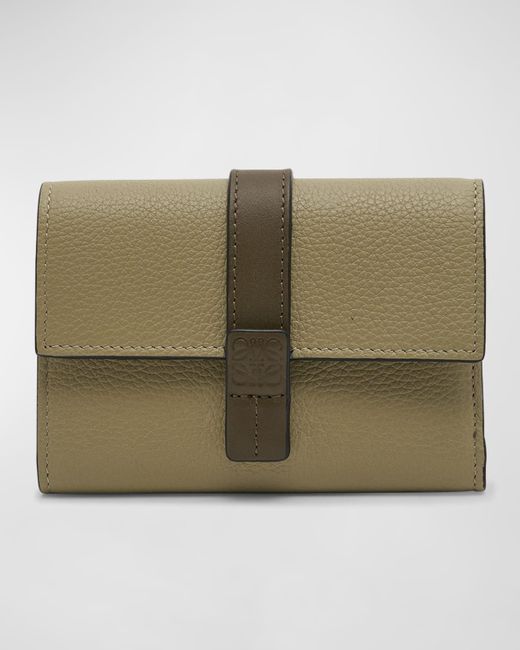Loewe Natural Trifold Wallet In Grained Leather