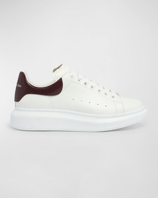 Alexander McQueen White Oversized Larry Leather Low-Top Sneakers for men