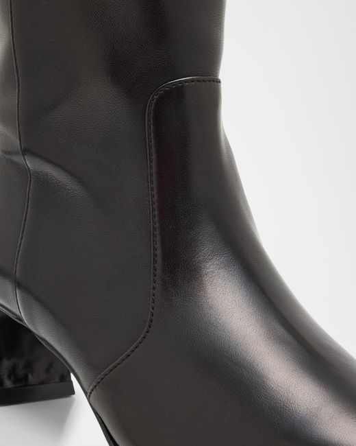 Stuart Weitzman Black Stassi Leather Knee-High Boots