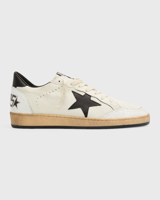 Golden Goose Deluxe Brand White Ball Star Distressed Leather Low-Top Sneakers for men