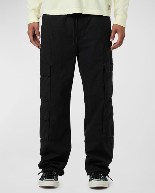 Hudson Black Drawcord Ripstop Cargo Pants for men