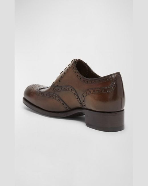 Tom Ford Edgar Leather Wingtip Brogue Derby Shoes in Brown for Men Lyst