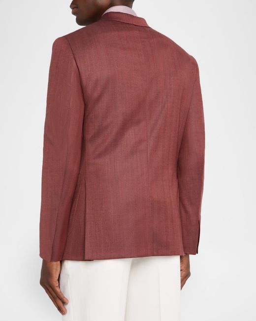 Brioni Red Apos;S Herringbone Single-Breasted Blazer for men