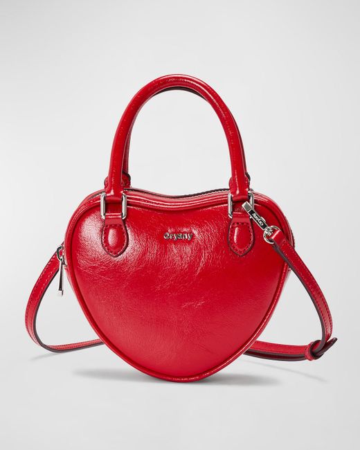 orYANY Red Heart Mini Leather Top-Handle Bag