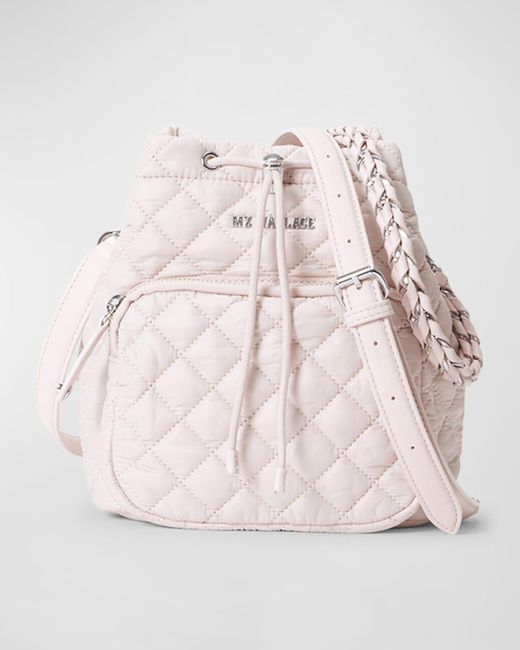 MZ Wallace Natural Crosby Quilted Nylon Bucket Bag