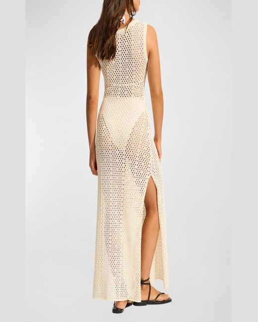 Seafolly Natural Open-Knit Maxi Dress Coverup