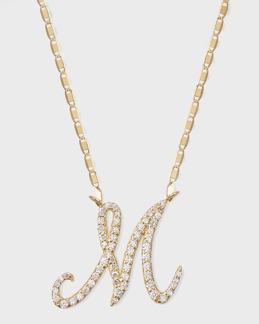 Lana Jewelry Metallic Small Flawless Malibu Diamond Initial Necklace, A-z