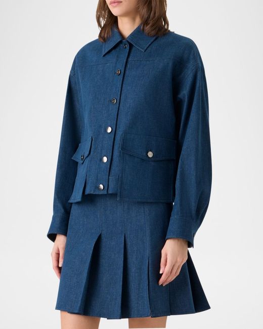 Akris Blue Hilly Stretch Denim Jacket
