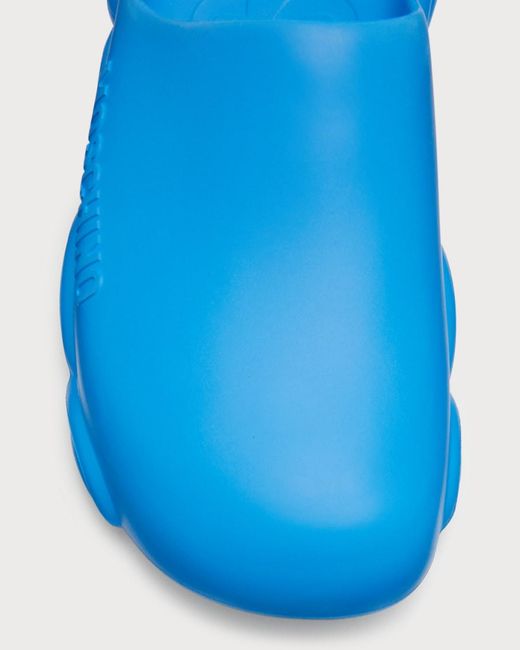 Moschino Blue Apos;S Bubble Teddy Rubber Slides for men