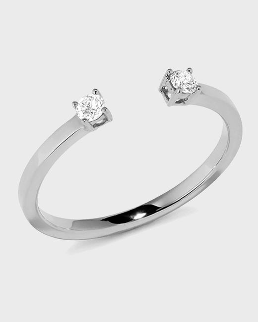 Lana Jewelry White Echo 14k Gold Diamond Round Ring