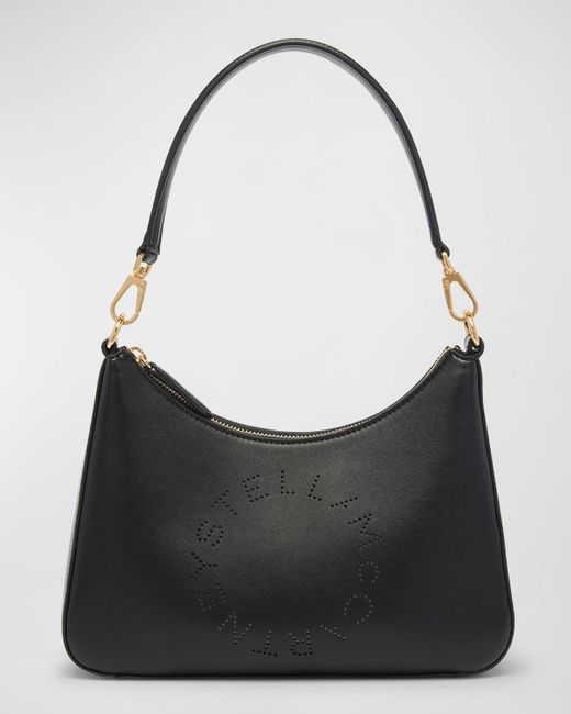 Stella McCartney Black Logo Vegan Leather Shoulder Bag