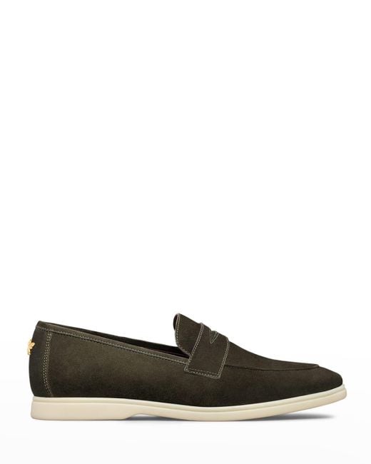 Bougeotte Black Suede Sporty Penny Loafers