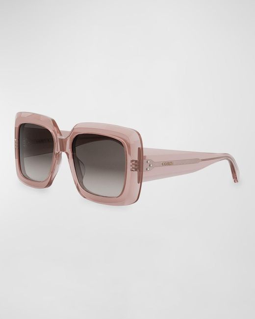 Céline Brown Bold Three-dot Acetate Square Sunglasses