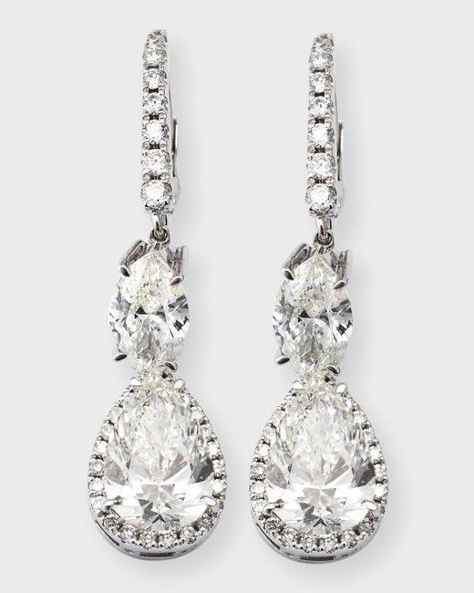Neiman Marcus Lab Grown Diamond 18k White Gold Dangle Earrings