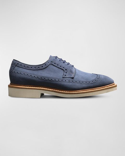 Allen Edmonds Blue William Wingtip Leather Derby Shoes for men
