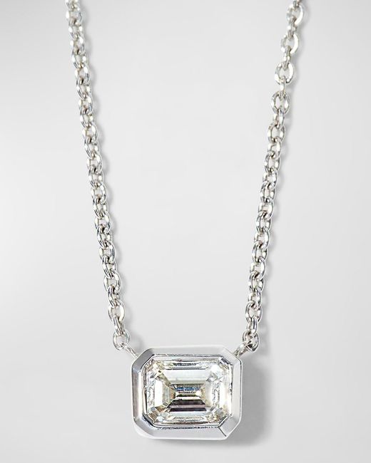 Roberto Coin Multicolor 18k Emerald-cut Diamond Solitaire Necklace