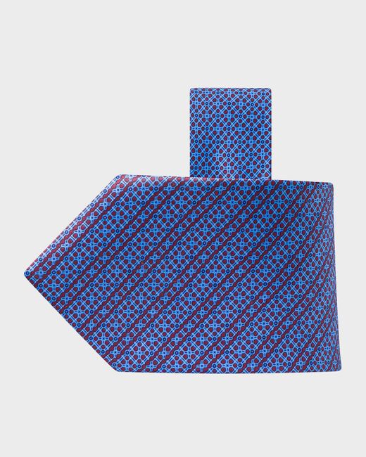 Stefano Ricci Blue Printed Silk Tie for men