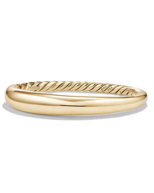 David Yurman 9 5mm Pure Form Large Smooth Bracelet In 18k Gold Size M 