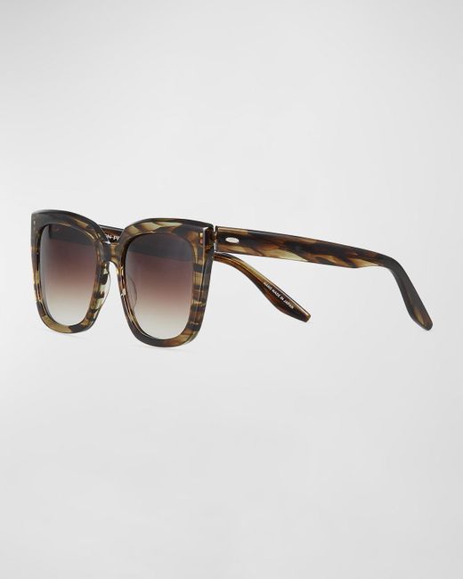Barton Perreira Brown Bolsha Rectangle Gradient Sunglasses