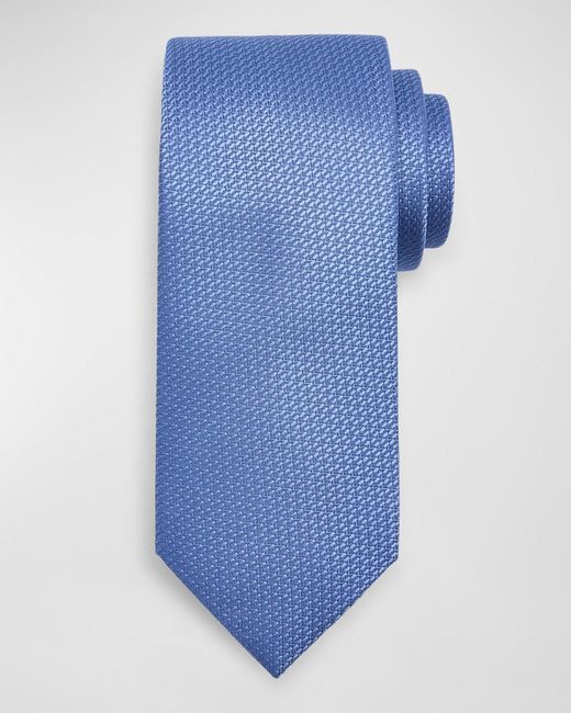 Brioni Blue Textured Silk Tie for men