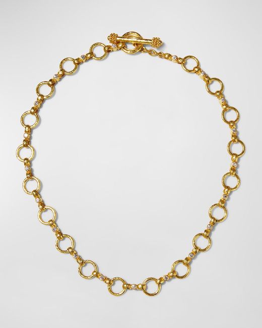 Elizabeth Locke Metallic 19k Diamond Celtic Link Necklace