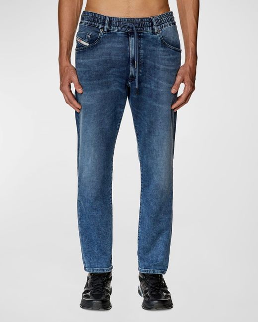 DIESEL Blue D-krooley L.32 Medium Wash Denim Sweat Jeans for men