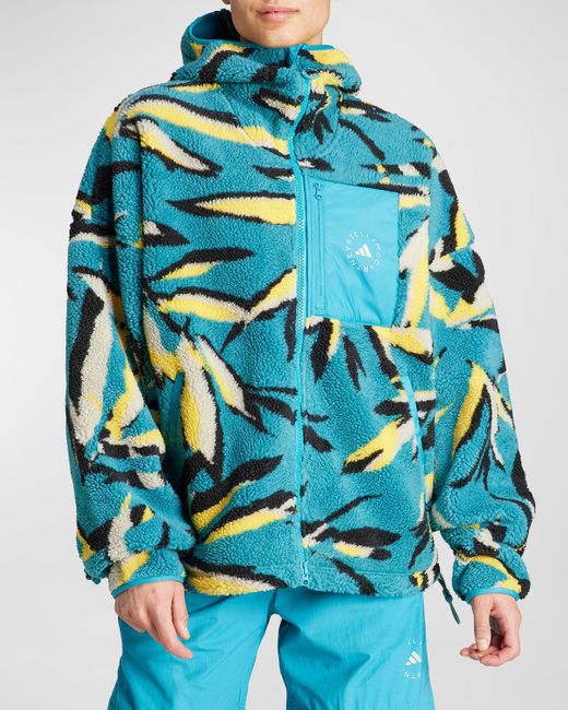 Adidas By Stella McCartney Blue Jacquard Fleece Jacket