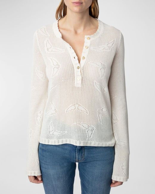Zadig & Voltaire White Salmyr Wings Sweater