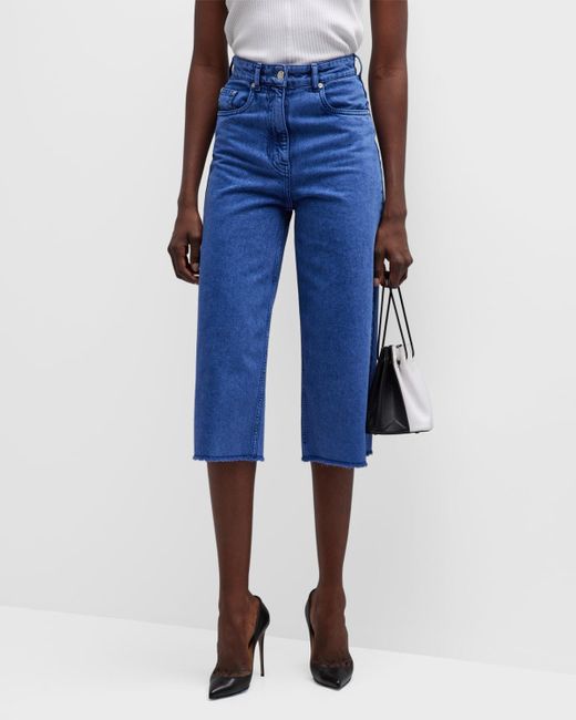 Moschino Jeans Blue Recycled Denim Culotte Cropped Pants