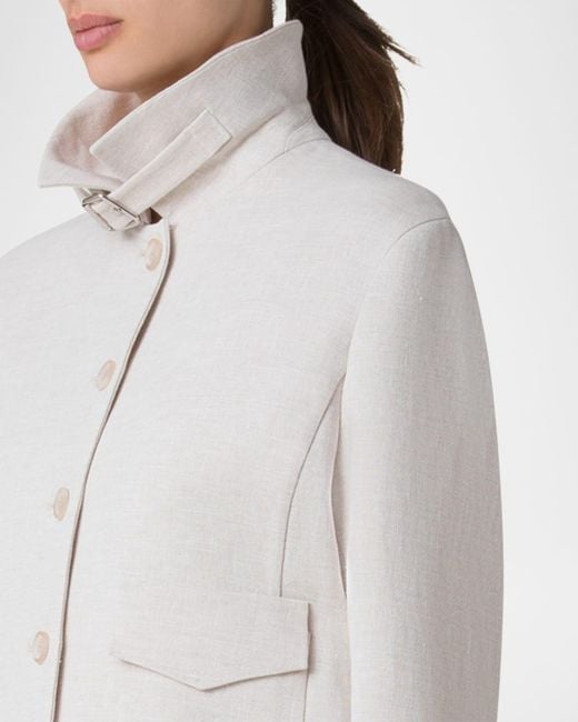 Akris Gray Peer Twisted Linen Double-Face Jacket