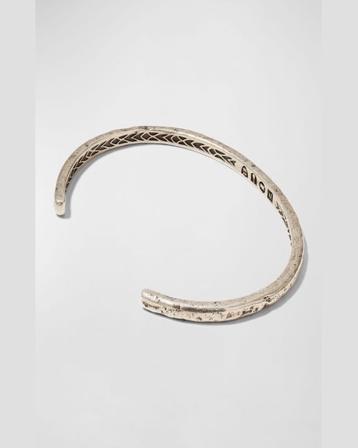 John Varvatos Natural Distressed Sterling Silver Cuff Bracelet for men