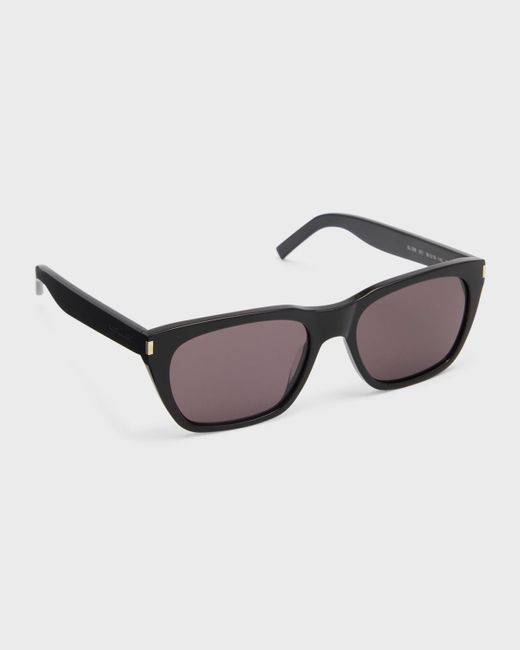 Saint Laurent Black Sl 5980 Acetate Rectangle Sunglasses for men