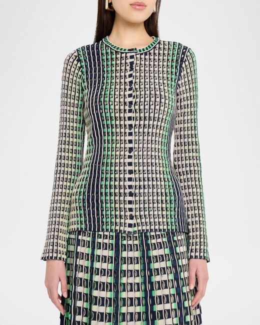 Jonathan Simkhai Green Mabel Openwork Cardigan