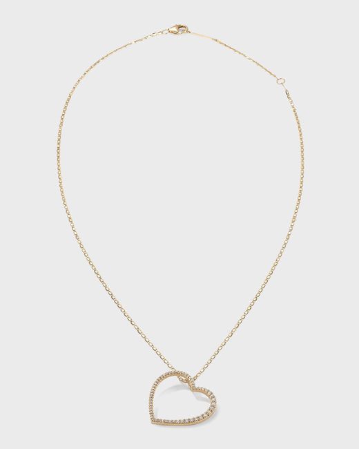 Lana Jewelry White Flawless Graduating Heart Pendant Necklace, 18"l