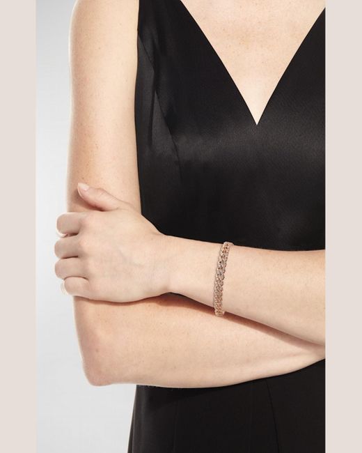 Leo Pizzo Pink 18k Rose Gold Diamond Pave Curb-link Bracelet