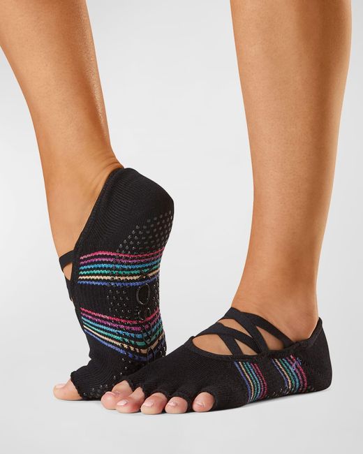 ToeSox Black Elle Hermosa Strappy Half-toe Grip Socks