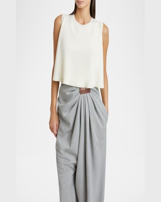 Loewe White Double-Layer Anagram Sleeveless Wool Sweater