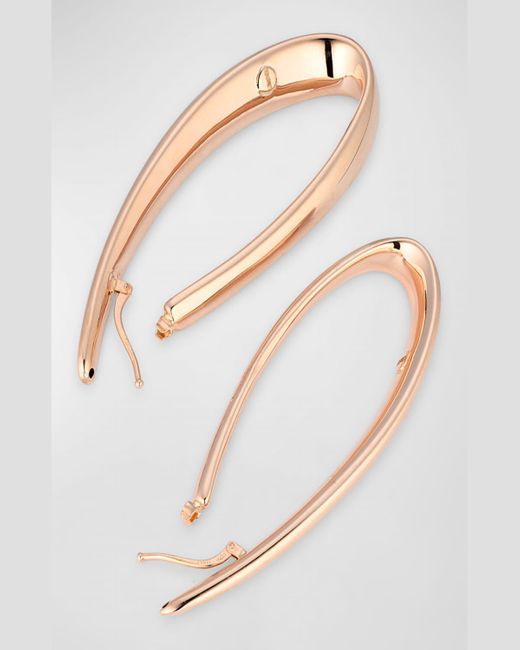 Lisa Nik Metallic Golden Dreams 18K Rose Elongated Curved Hoop Earrings