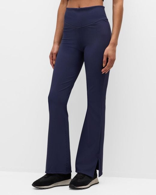 The Upside Blue Ribbed Florence Flare Pants