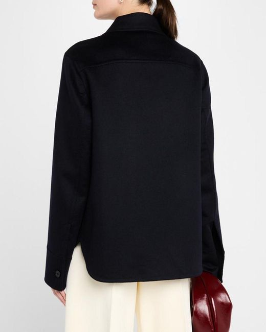 Jil Sander Blue Button Down Cashmere Jacket