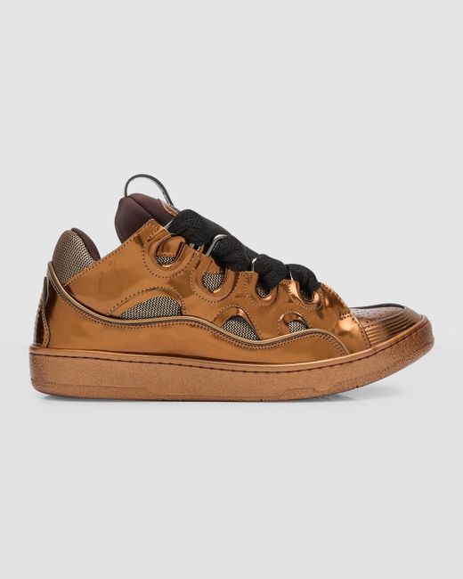 Lanvin Chunky Low-top Curb Sneakers in Brown for Men | Lyst