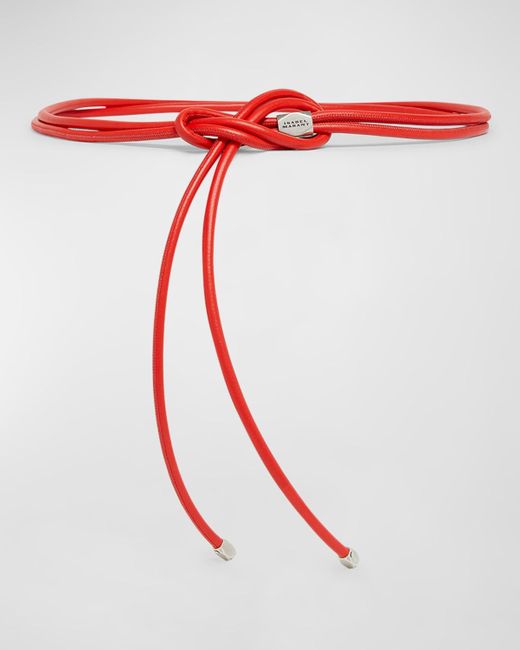Isabel Marant Red Silvia Tied Leather Belt